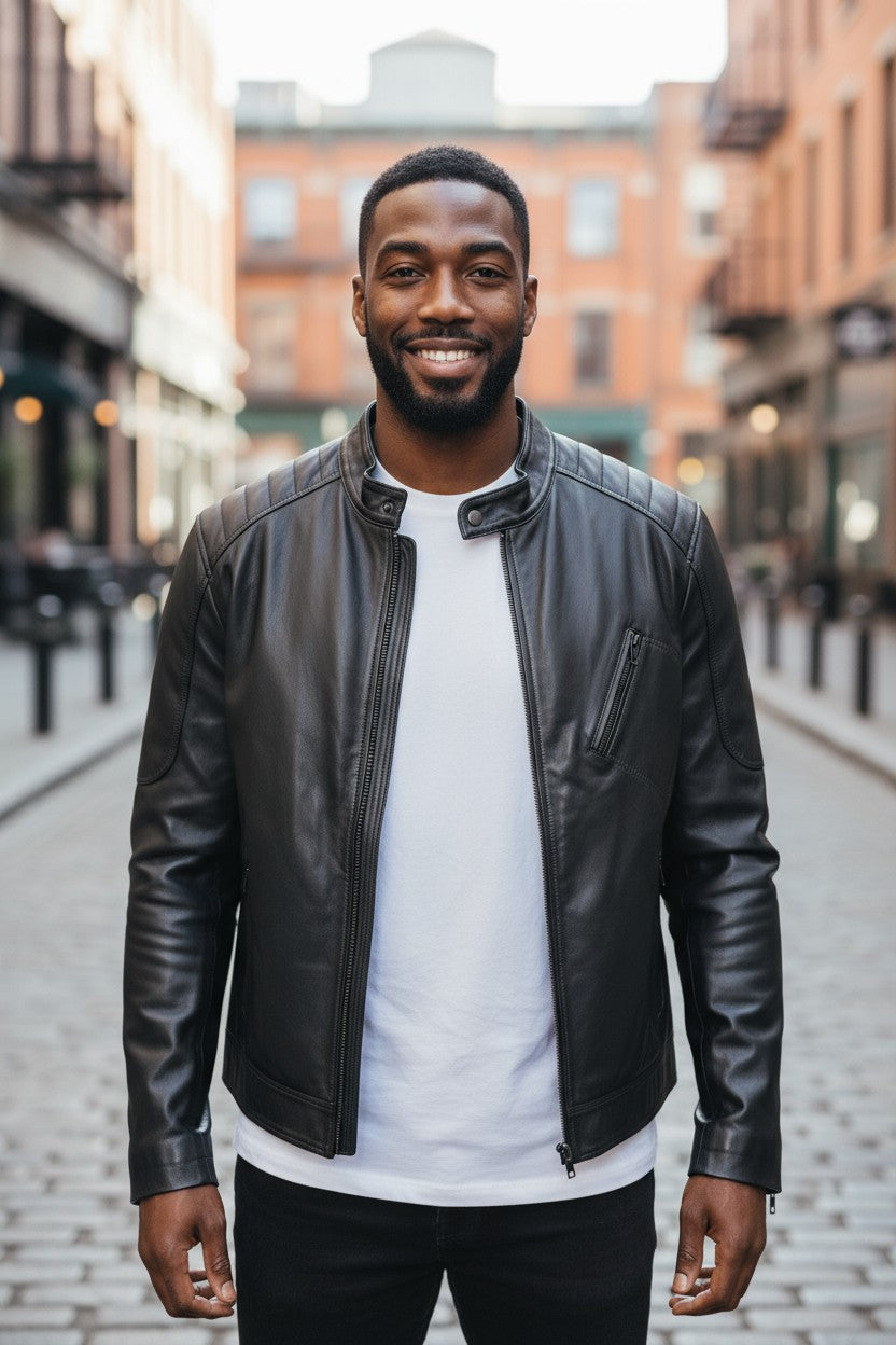 Reventador - Top Grain Men's Leather Black Jacket