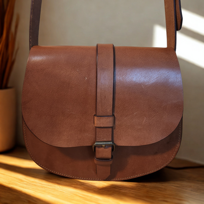 Luna - Full Grain Veg Tanned Women's Leather Crossbody Bag