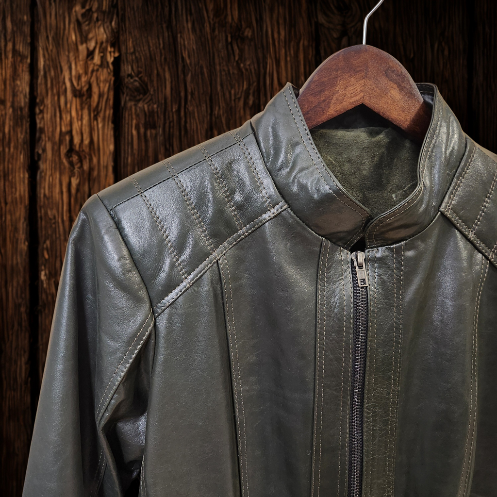 Mist - Emerald Color Women's Leather Jacket