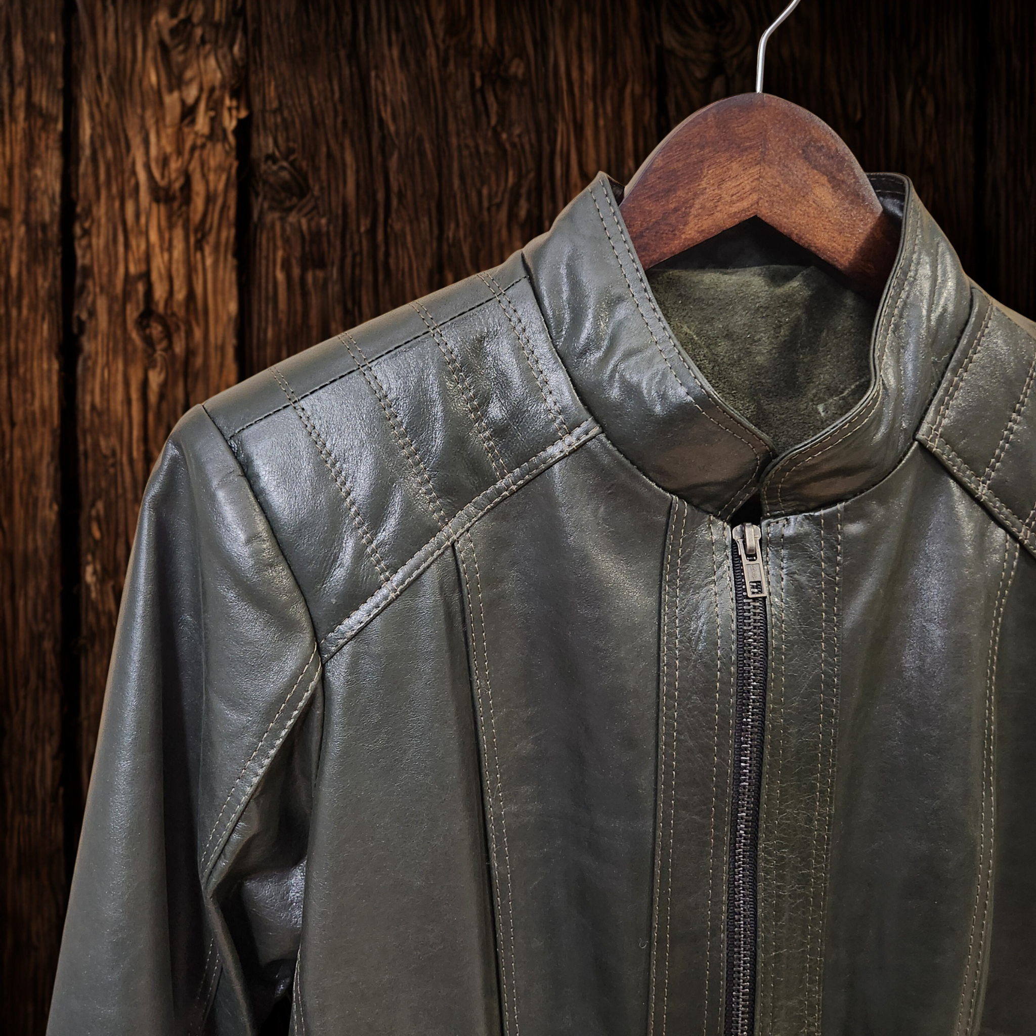 Mist - Emerald Color Women's Leather Jacket