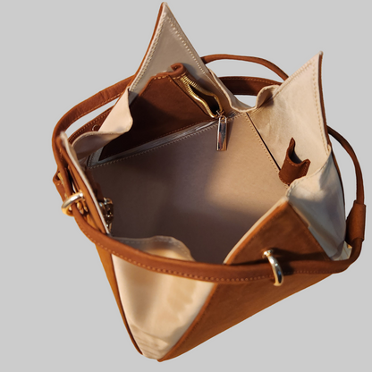 Pyramis - Top Grain Leather Pyramid Shape Purse