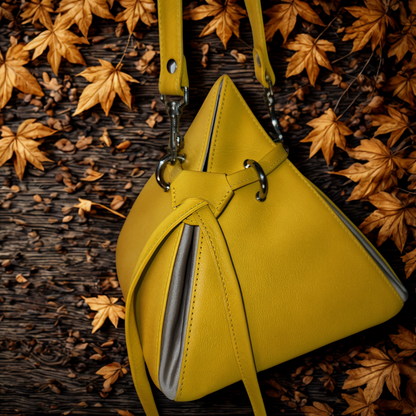 Pyramis - Top Grain Leather Pyramid Shape Purse